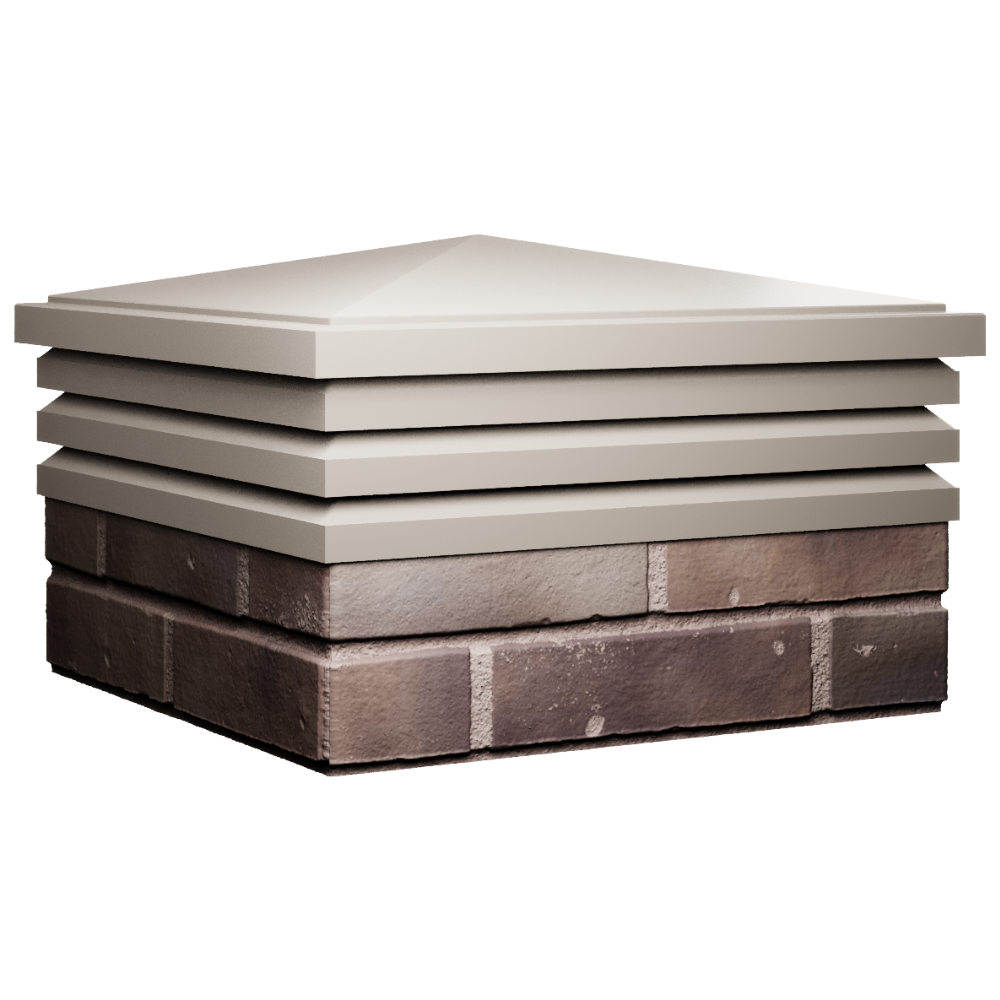 Колпак Zking Бона ХайТек Бежевый на столб 2х2 кирпича (513х513мм) в Якутске фото