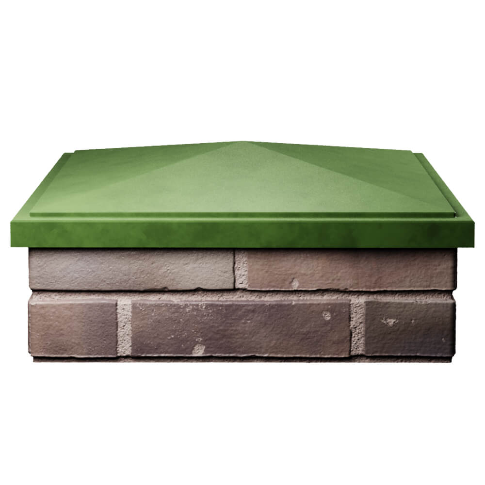 Колпак Zking БонаМоно Зеленый на столб 2х2 кирпича (515х515, 530х530мм) Якутск фото