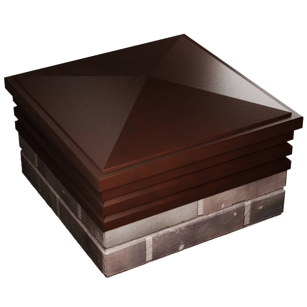 Колпак Zking Бона ХайТек Коричневый на столб 2х2 кирпича (513х513мм) в Якутске фото