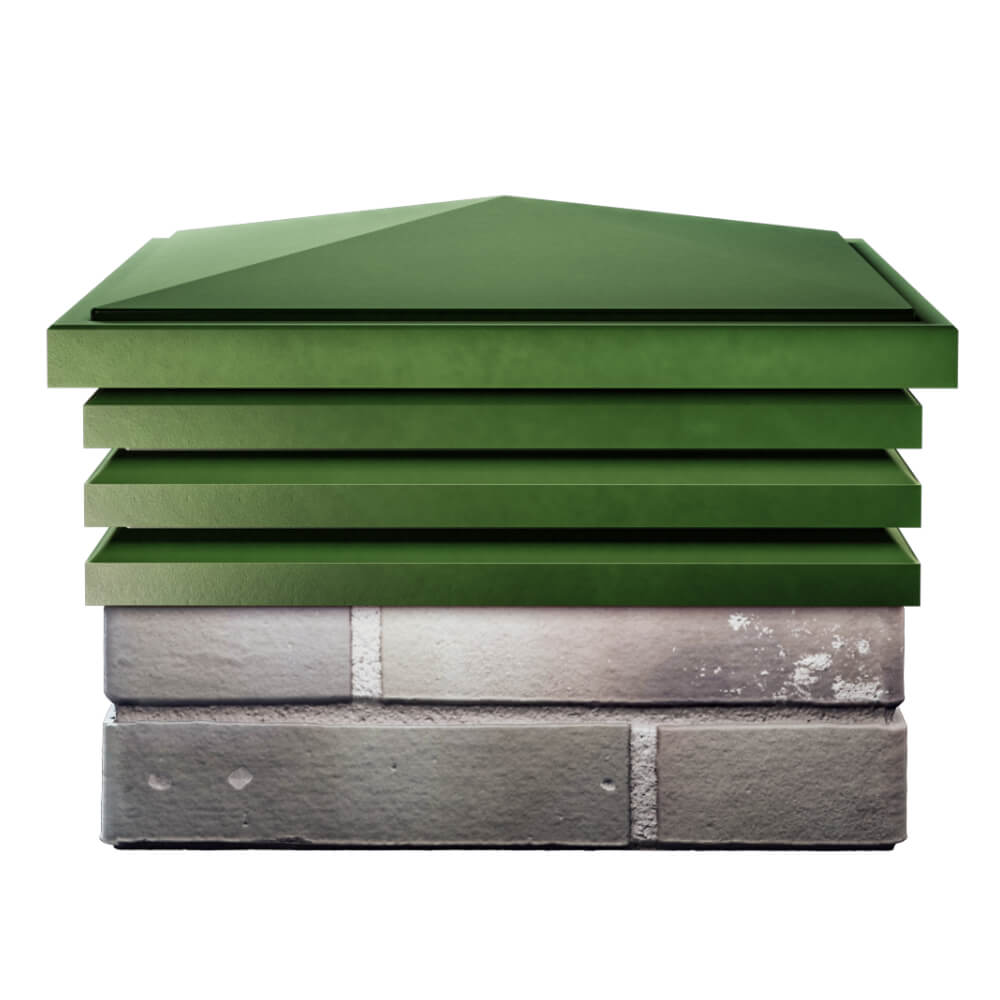 Колпак Zking Бона ХайТек Зеленый на столб 1.5х1.5 кирпича (385х385мм) Якутск фото