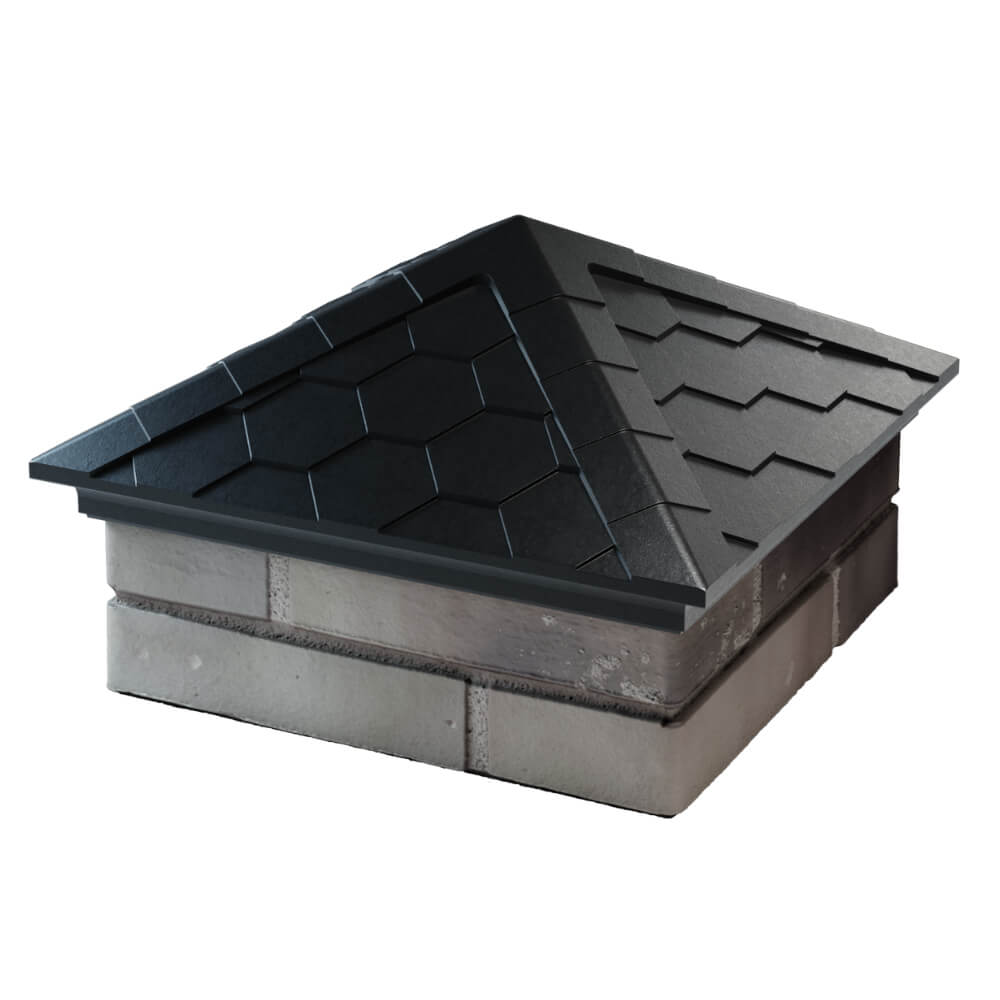 Колпак Zking Эверест Черный на столб 1.5х1.5 кирпича (390х390мм) в Якутске фото