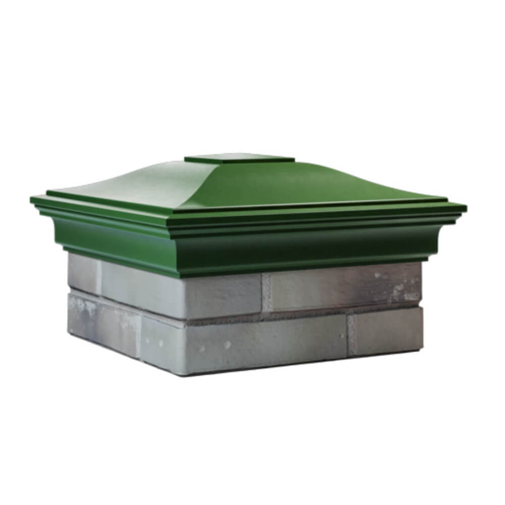 Колпак Zking Монблан Зеленый на столб 1.5х1.5 еврокирпича 0.7НФ (355х355мм) в Якутске фото