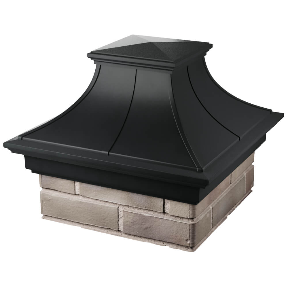 Колпак Zking Монблан Премиум Черный на столб 1.5х1.5 кирпича (385х385мм) в Якутске фото