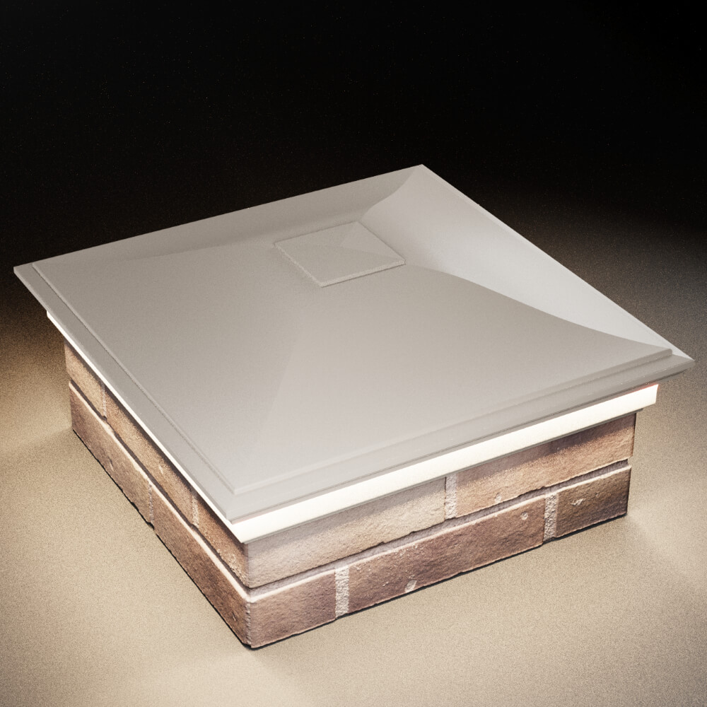 Колпак Zking Монблан Бежевый на столб 2х2 кирпича (515х515мм) c подсветкой в Якутске фото