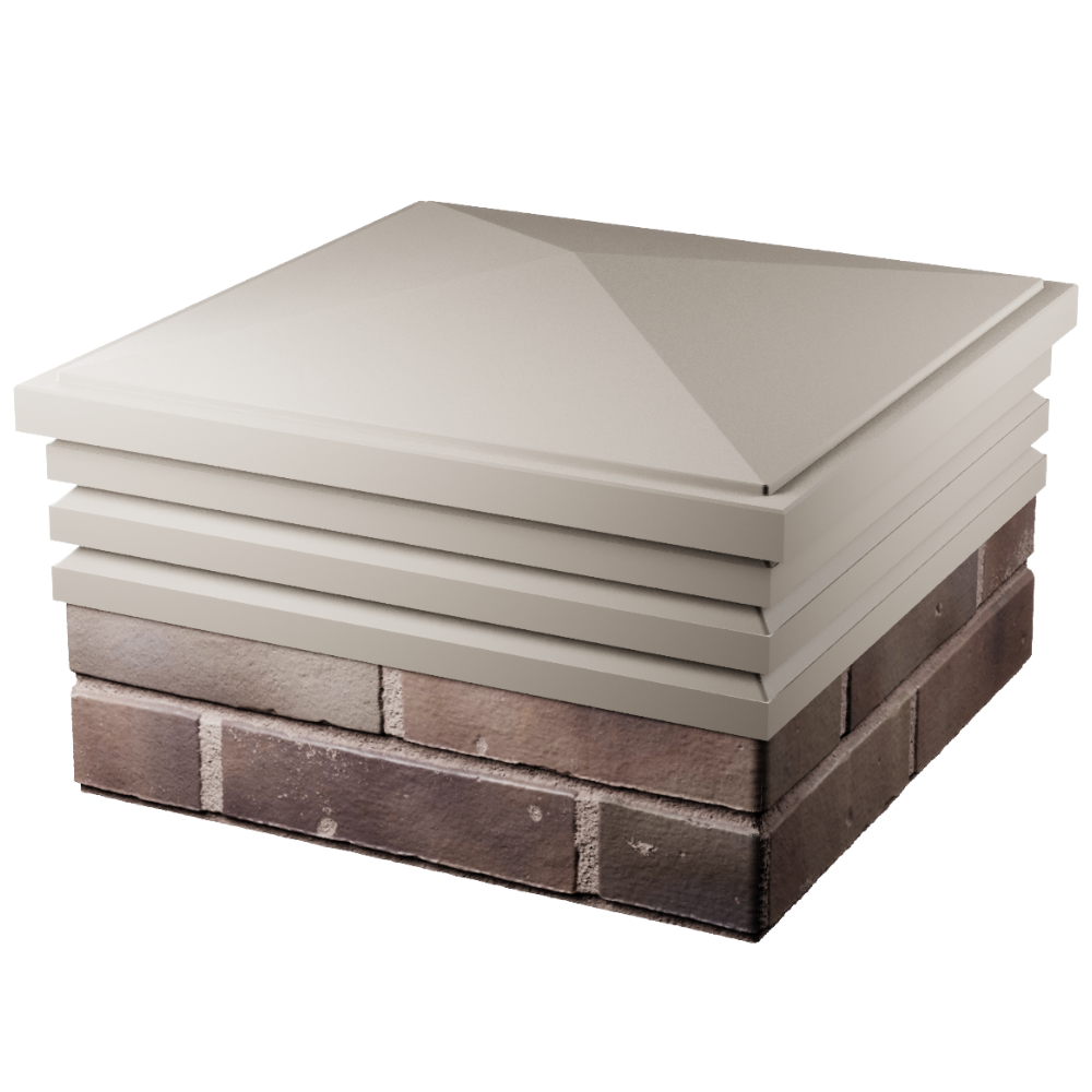 Колпак Zking Бона ХайТек Бежевый на столб 2х2 кирпича (513х513мм) в Якутске фото