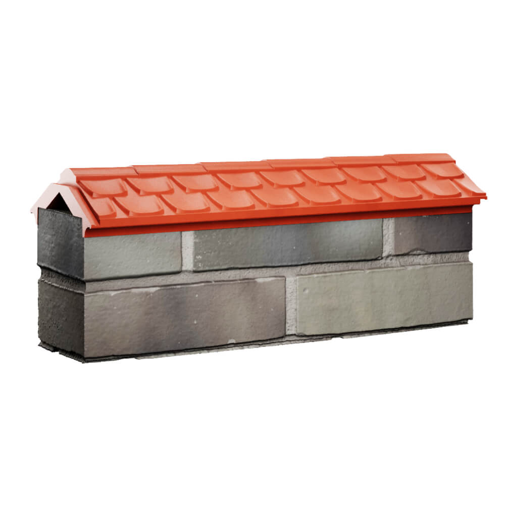 Парапет Zking Эльбрус Красный с посадкой на 0.5 кирпича (130мм) Якутск фото