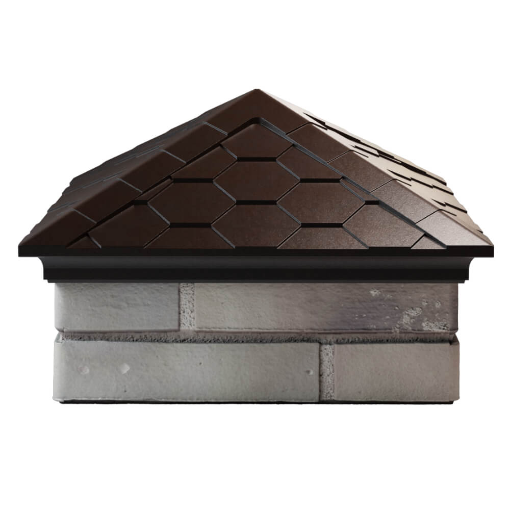 Колпак Zking Эверест Коричневый на столб 1.5х1.5 кирпича (390х390мм) Якутск фото