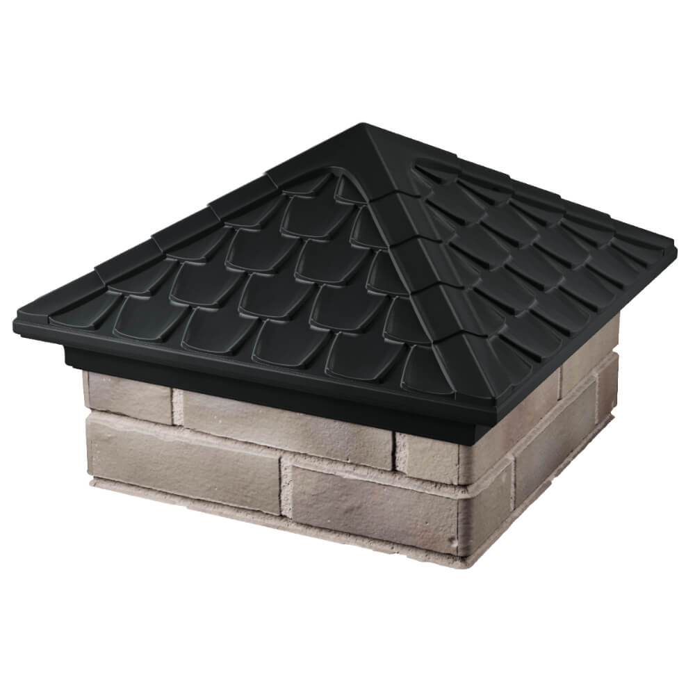 Колпак Zking Эльбрус Черный на столб 1.5х1.5 кирпича (385х385мм) в Якутске фото