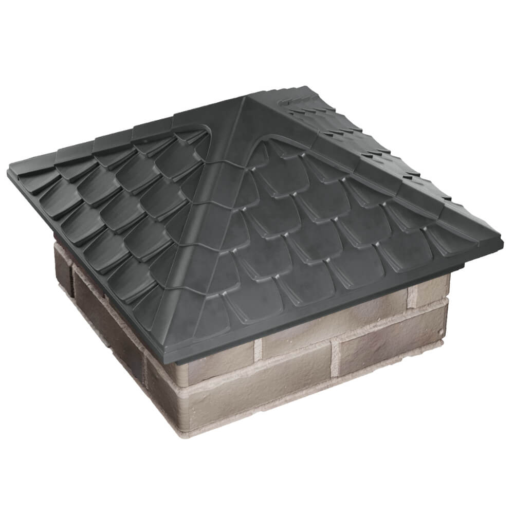 Колпак Zking Эльбрус Серый на столб 1.5х1.5 кирпича (385х385мм) в Якутске фото