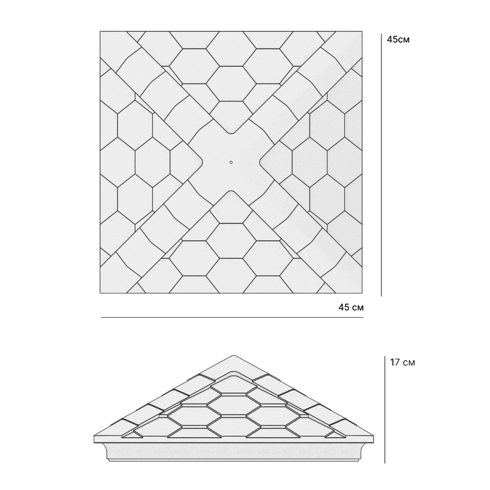 Колпак Zking Эверест Черный на столб 1.5х1.5 кирпича (390х390мм) в Якутске фото