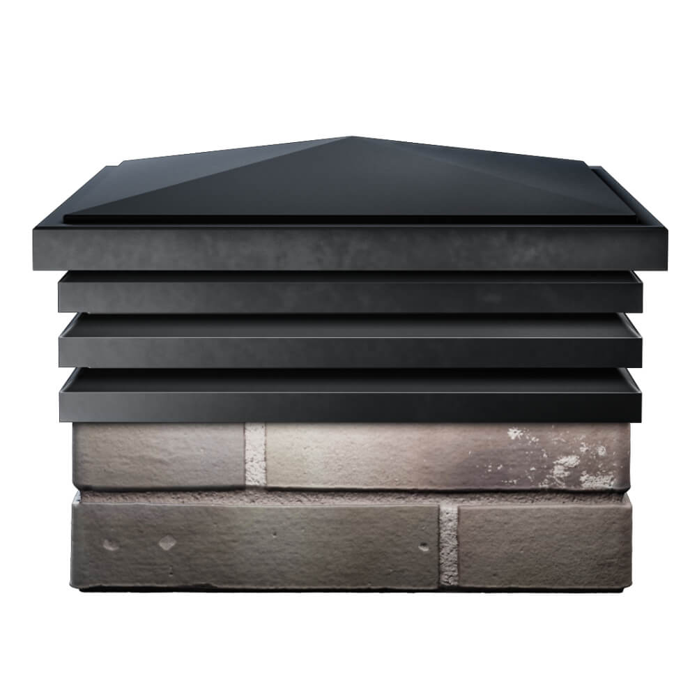 Колпак Zking Бона ХайТек Черный на столб 1.5х1.5 кирпича (385х385мм) Якутск фото