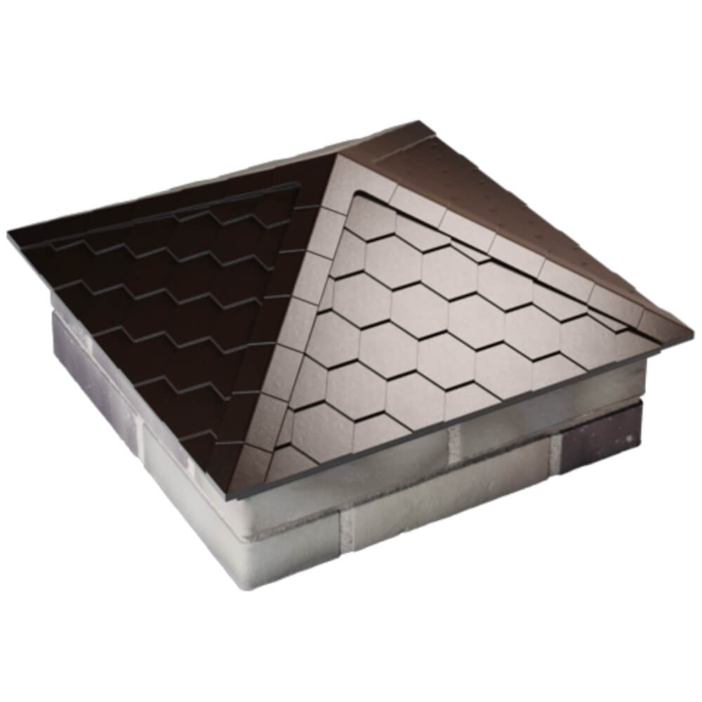 Колпак Zking Эверест Коричневый на столб 2х2 кирпича (535х535мм) Якутск фото