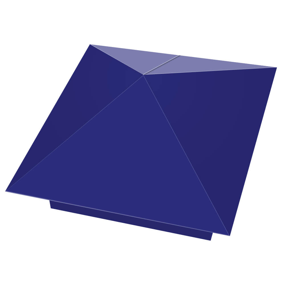 Колпак металлический 400х400мм RAL5002 Синий Ультрамарин заборный Якутск фото