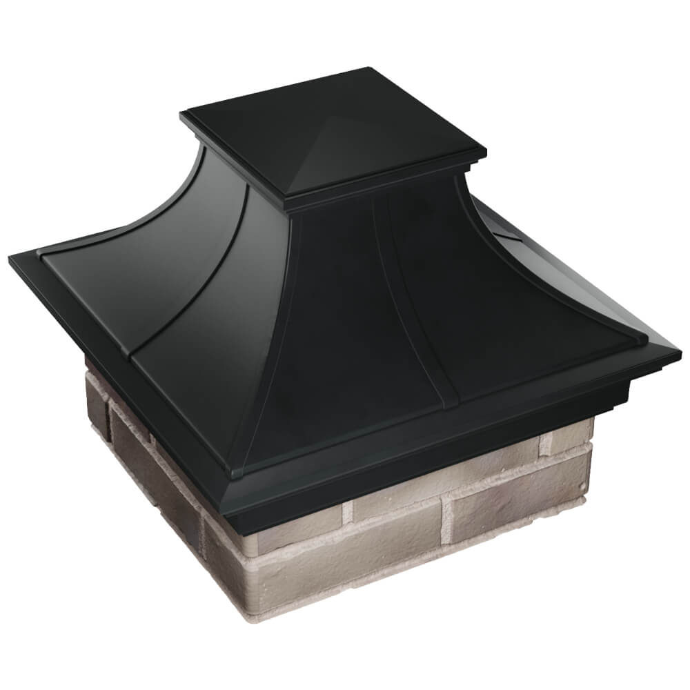 Колпак Zking Монблан Премиум Черный на столб 1.5х1.5 кирпича (385х385мм) в Якутске фото