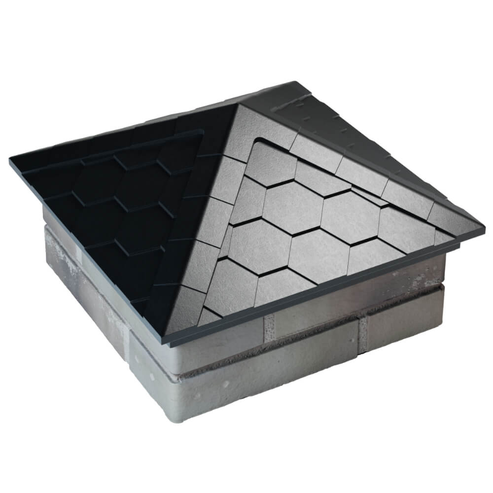 Колпак Zking Эверест Черный на столб 1.5х1.5 кирпича (390х390мм) в Якутске фото