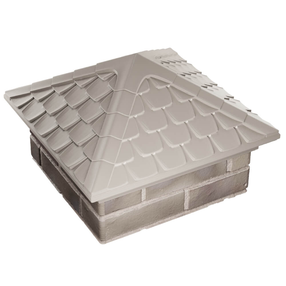 Колпак Zking Эльбрус Бежевый на столб 1.5х1.5 кирпича (385х385мм) в Якутске фото