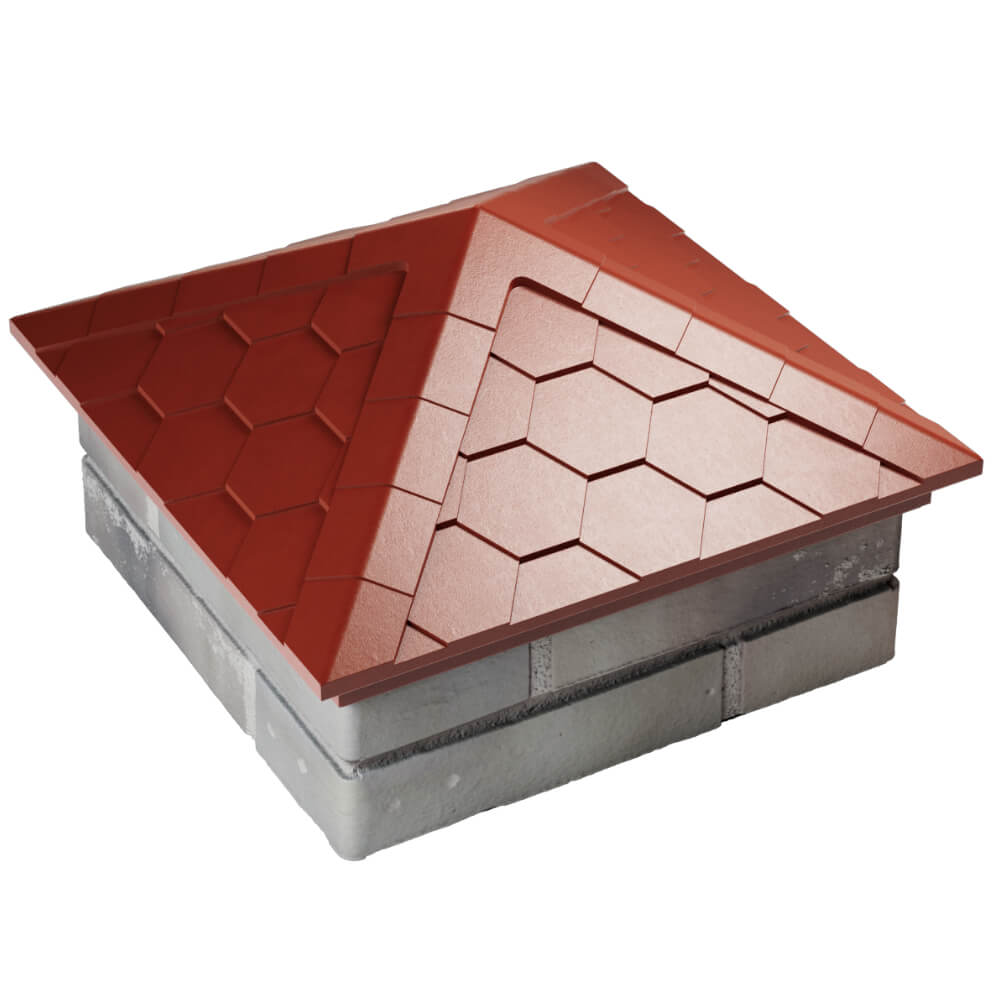 Колпак Zking Эверест Красный на столб 1.5х1.5 кирпича (390х390мм) в Якутске фото