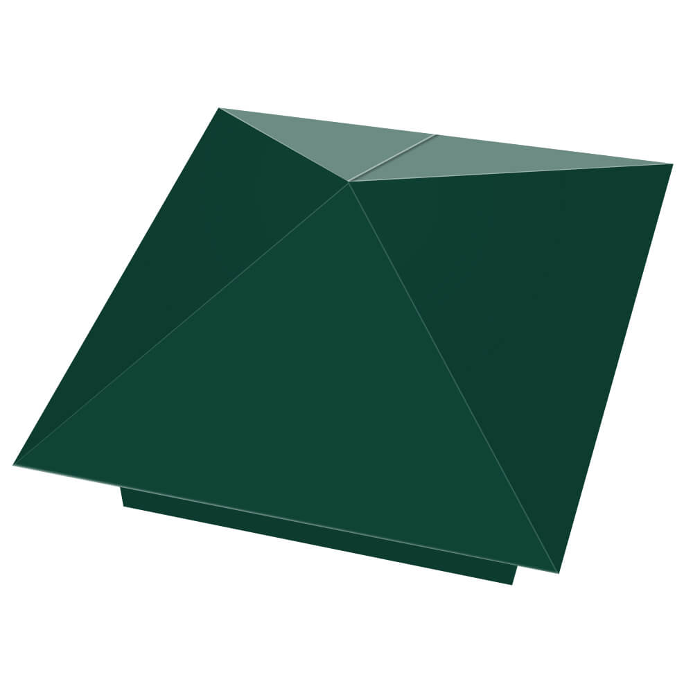 Колпак металлический 390х390мм RAL6005 Зеленый Мох заборный Якутск фото