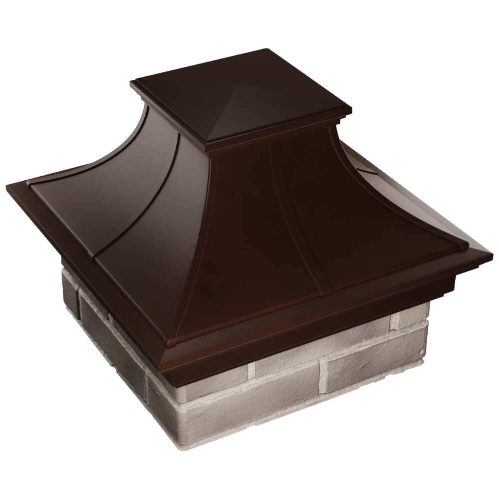 Колпак Zking Монблан Премиум Коричневый на столб 1.5х1.5 кирпича (385х385мм) в Якутске фото