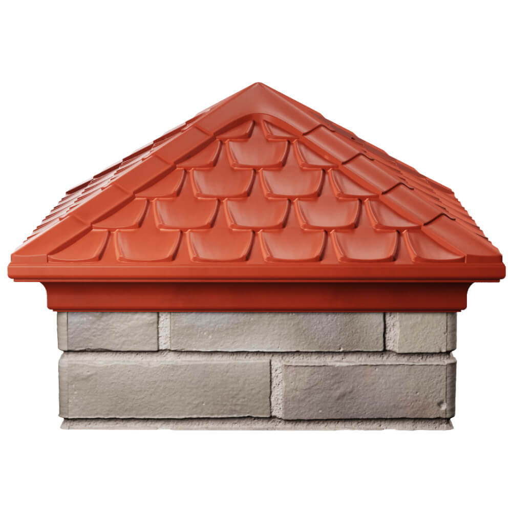 Колпак Zking Эльбрус Красный на столб 1.5х1.5 кирпича (385х385мм) Якутск фото