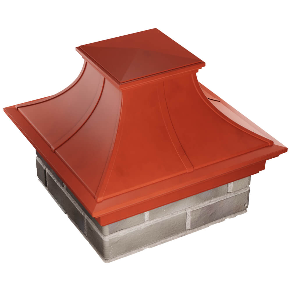 Колпак Zking Монблан Премиум Красный на столб 1.5х1.5 кирпича (385х385мм) в Якутске фото