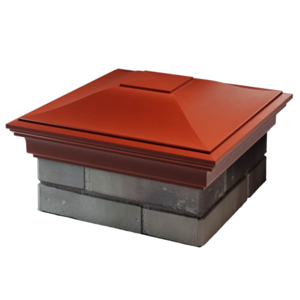 Колпак Zking Монблан Красный на столб 1.5х1.5 кирпича (385х385мм) в Якутске фото