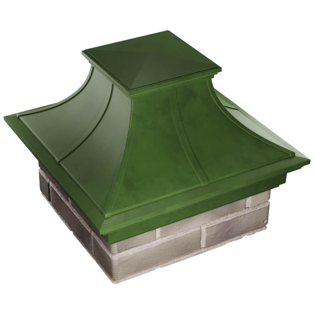 Колпак Zking Монблан Премиум Зеленый на столб 1.5х1.5 кирпича (385х385мм) в Якутске фото