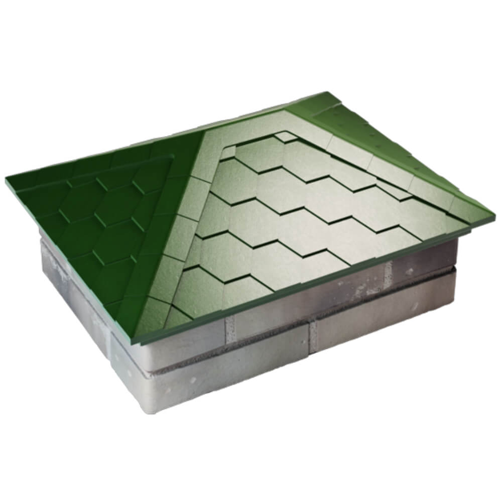 Колпак Zking Эверест Зеленый на столб 2х1.5 кирпича (520х390мм) Якутск фото