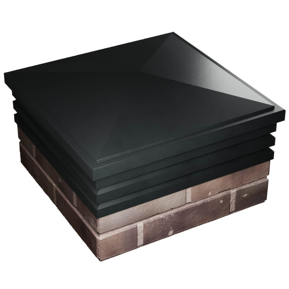 Колпак Zking Бона ХайТек Черный на столб 2х2 кирпича (513х513мм) в Якутске фото