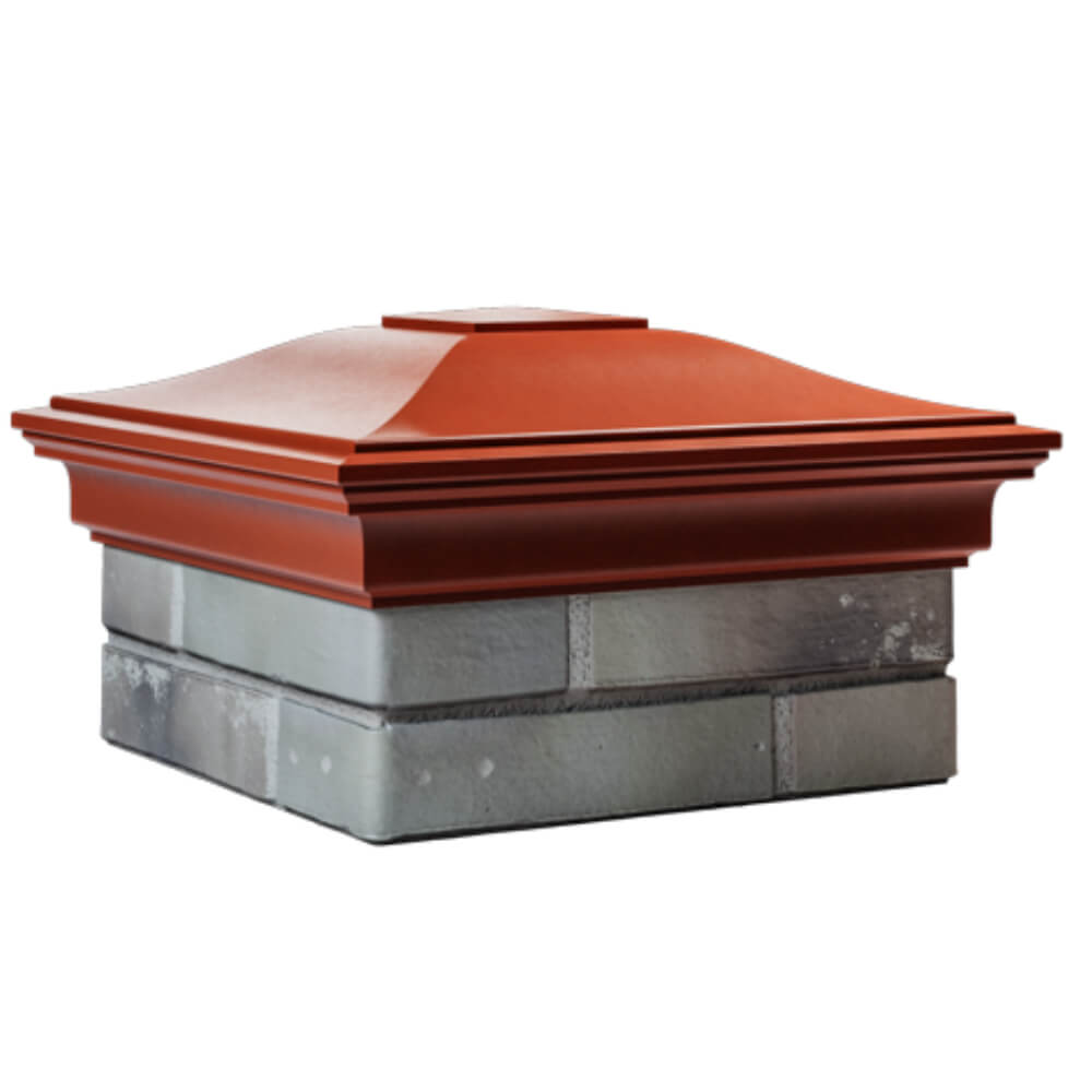 Колпак Zking Монблан Красный на столб 1.5х1.5 кирпича (385х385мм) в Якутске фото