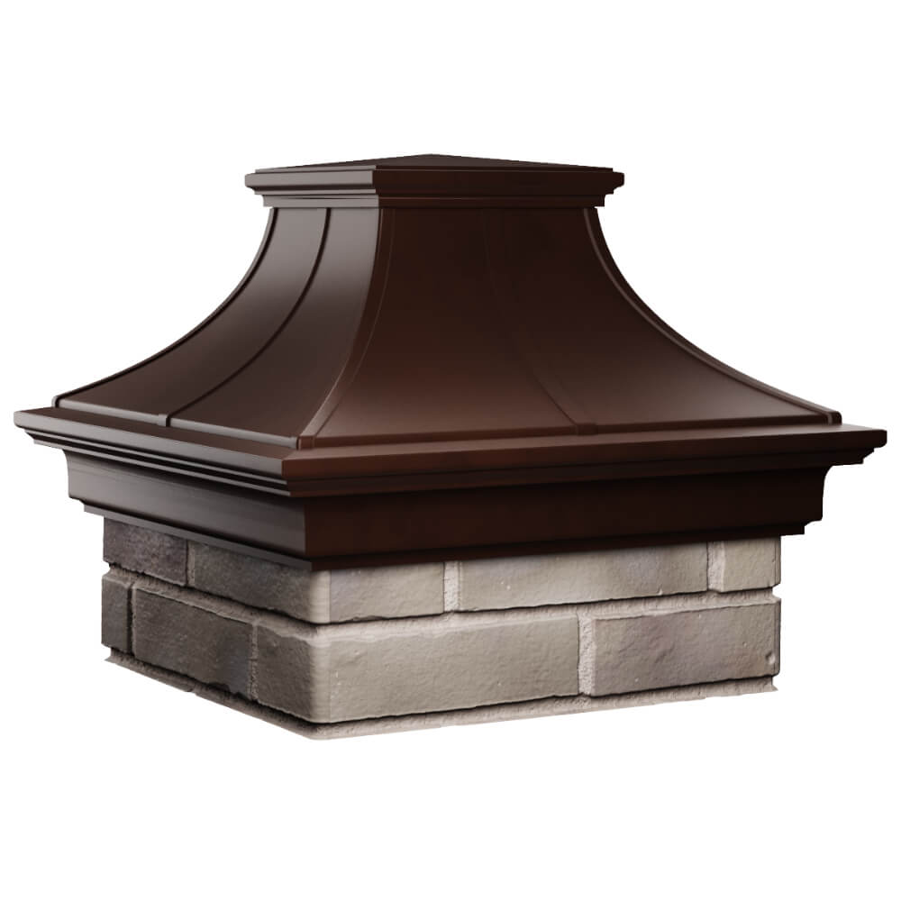 Колпак Zking Монблан Премиум Коричневый на столб 1.5х1.5 кирпича (385х385мм) в Якутске фото