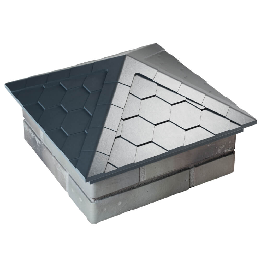 Колпак Zking Эверест Серый на столб 1.5х1.5 кирпича (390х390мм) в Якутске фото