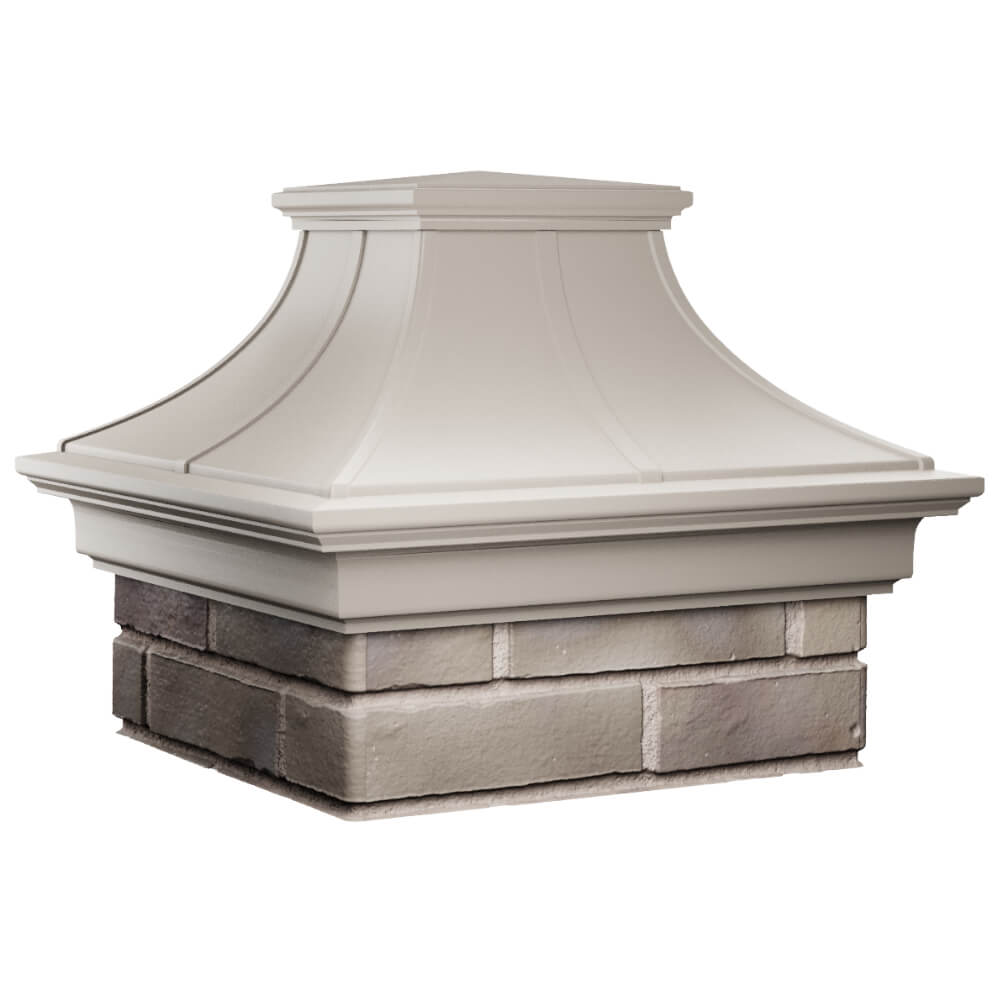 Колпак Zking Монблан Премиум Бежевый на столб 1.5х1.5 кирпича (385х385мм) в Якутске фото