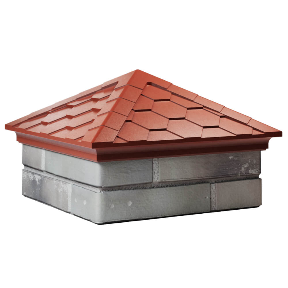 Колпак Zking Эверест Красный на столб 1.5х1.5 кирпича (390х390мм) в Якутске фото