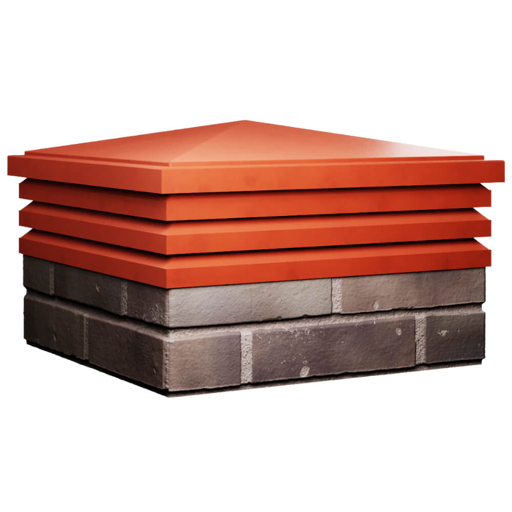 Колпак Zking Бона ХайТек Красный на столб 2х2 кирпича (513х513мм) в Якутске фото