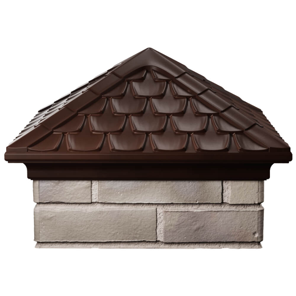 Колпак Zking Эльбрус Коричневый на столб 1.5х1.5 кирпича (385х385мм) Якутск фото