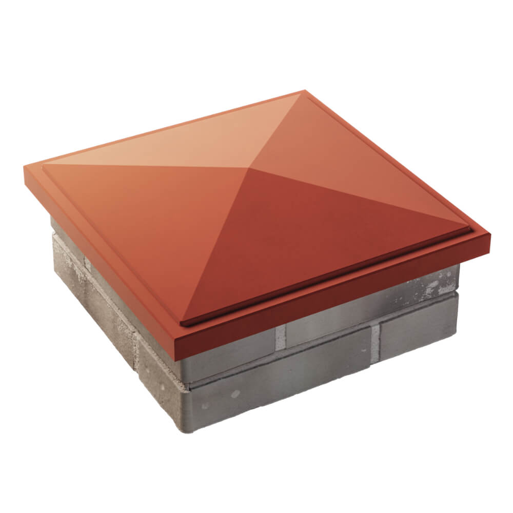 Колпак Zking БонаМоно Красный на столб 1.5х1.5 кирпича (385х385, 400х400мм) в Якутске фото