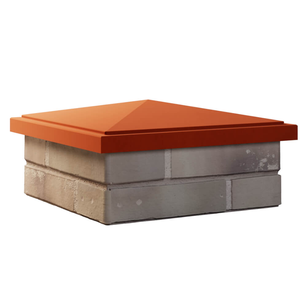 Колпак Zking БонаМоно Красный на столб 1.5х1.5 кирпича (385х385, 400х400мм) в Якутске фото