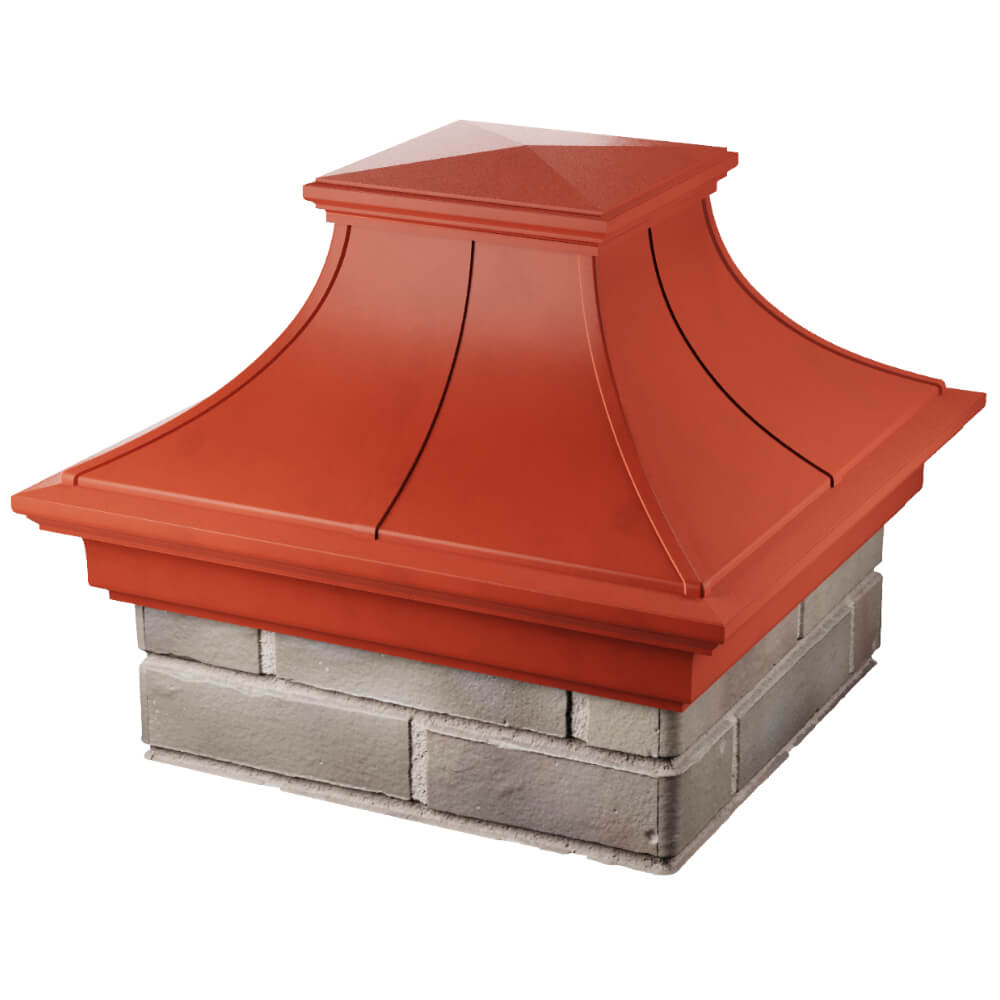 Колпак Zking Монблан Премиум Красный на столб 1.5х1.5 кирпича (385х385мм) в Якутске фото