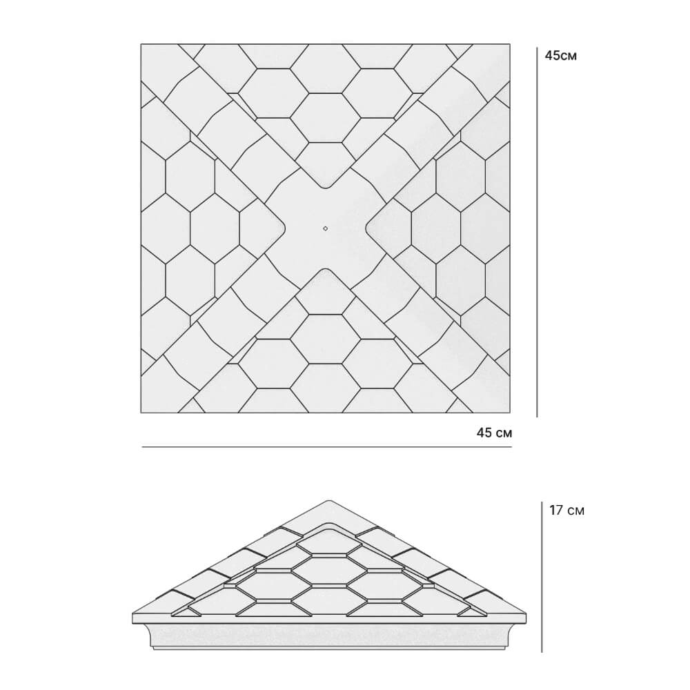 Колпак Zking Эверест Серый на столб 1.5х1.5 кирпича (390х390мм) в Якутске фото