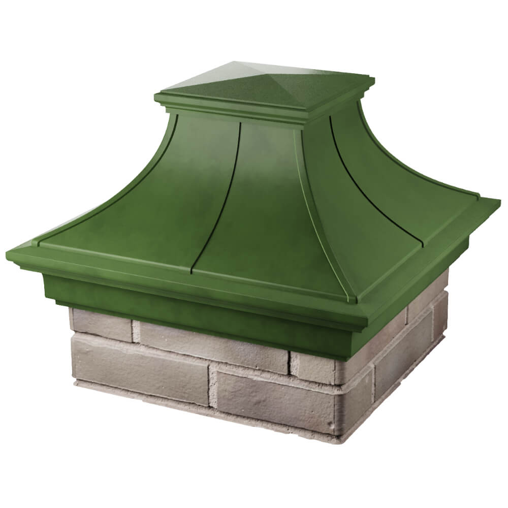 Колпак Zking Монблан Премиум Зеленый на столб 1.5х1.5 кирпича (385х385мм) в Якутске фото