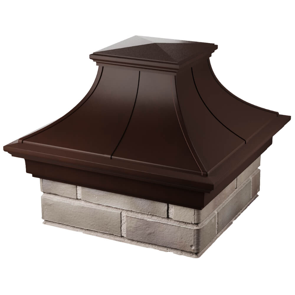 Колпак Zking Монблан Премиум Коричневый на столб 1.5х1.5 кирпича (385х385мм) в Якутске фото