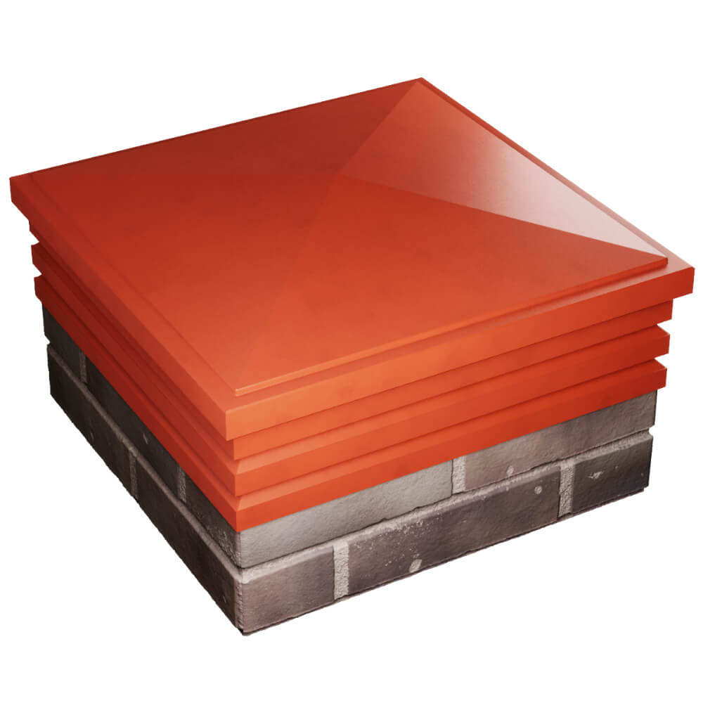 Колпак Zking Бона ХайТек Красный на столб 2х2 кирпича (513х513мм) в Якутске фото