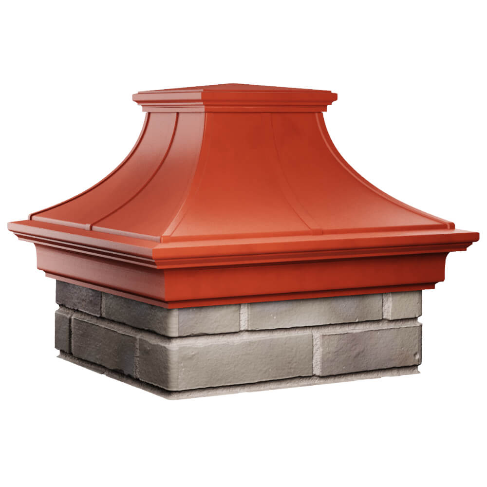 Колпак Zking Монблан Премиум Красный на столб 1.5х1.5 кирпича (385х385мм) в Якутске фото