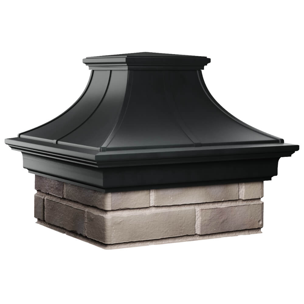 Колпак Zking Монблан Премиум Черный на столб 1.5х1.5 кирпича (385х385мм) в Якутске фото