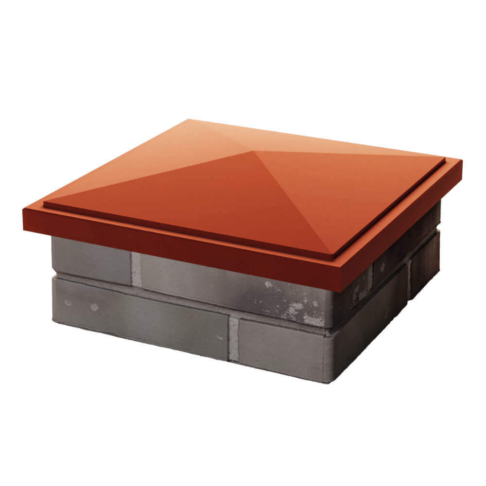 Колпак Zking БонаМоно Красный на столб 1.5х1.5 кирпича (385х385, 400х400мм) в Якутске фото