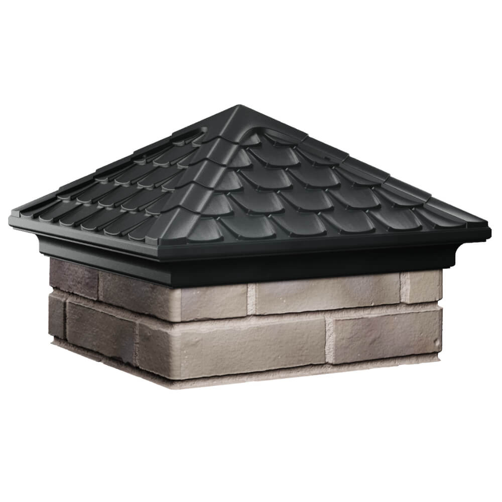 Колпак Zking Эльбрус Черный на столб 1.5х1.5 кирпича (385х385мм) в Якутске фото