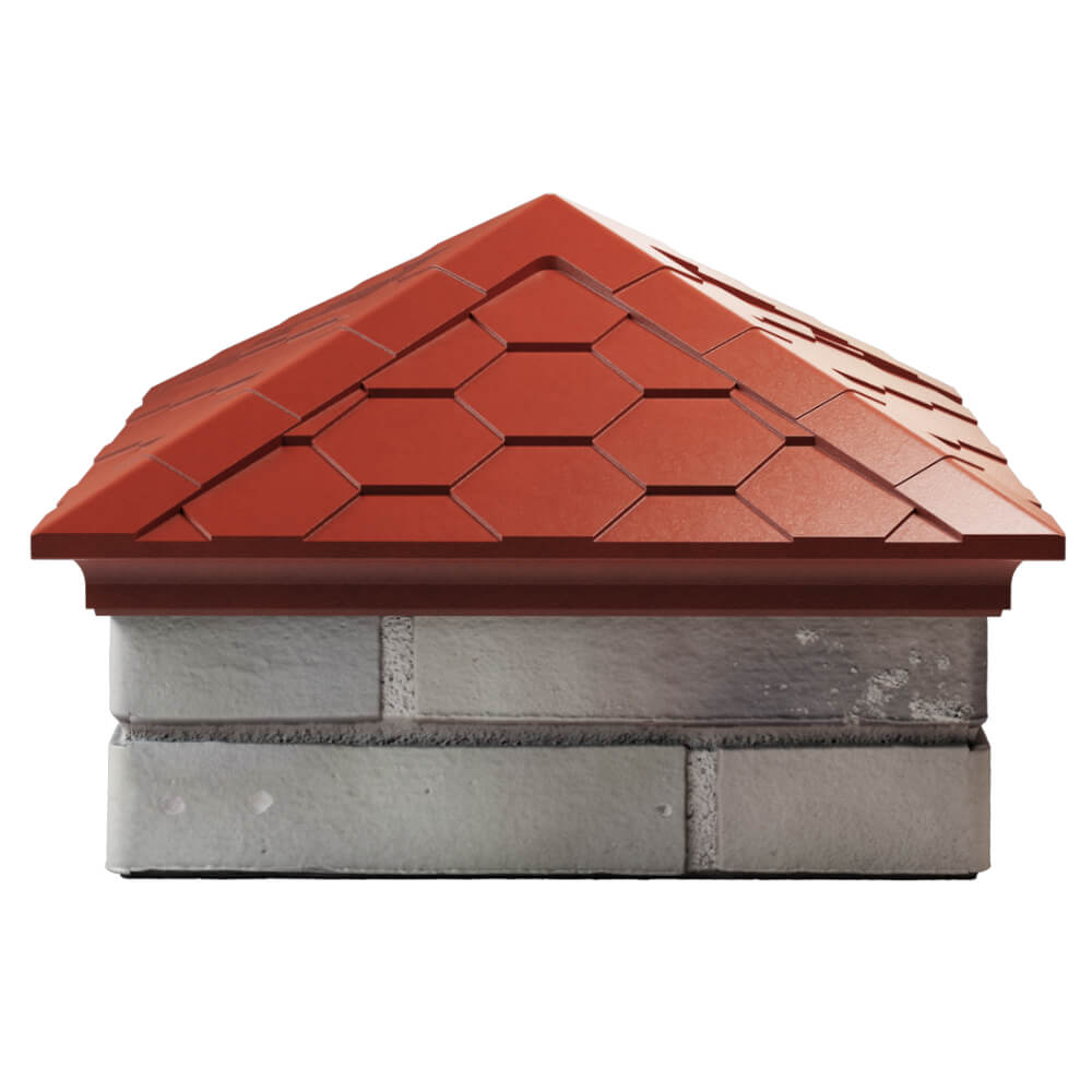 Колпак Zking Эверест Красный на столб 1.5х1.5 кирпича (390х390мм) Якутск фото