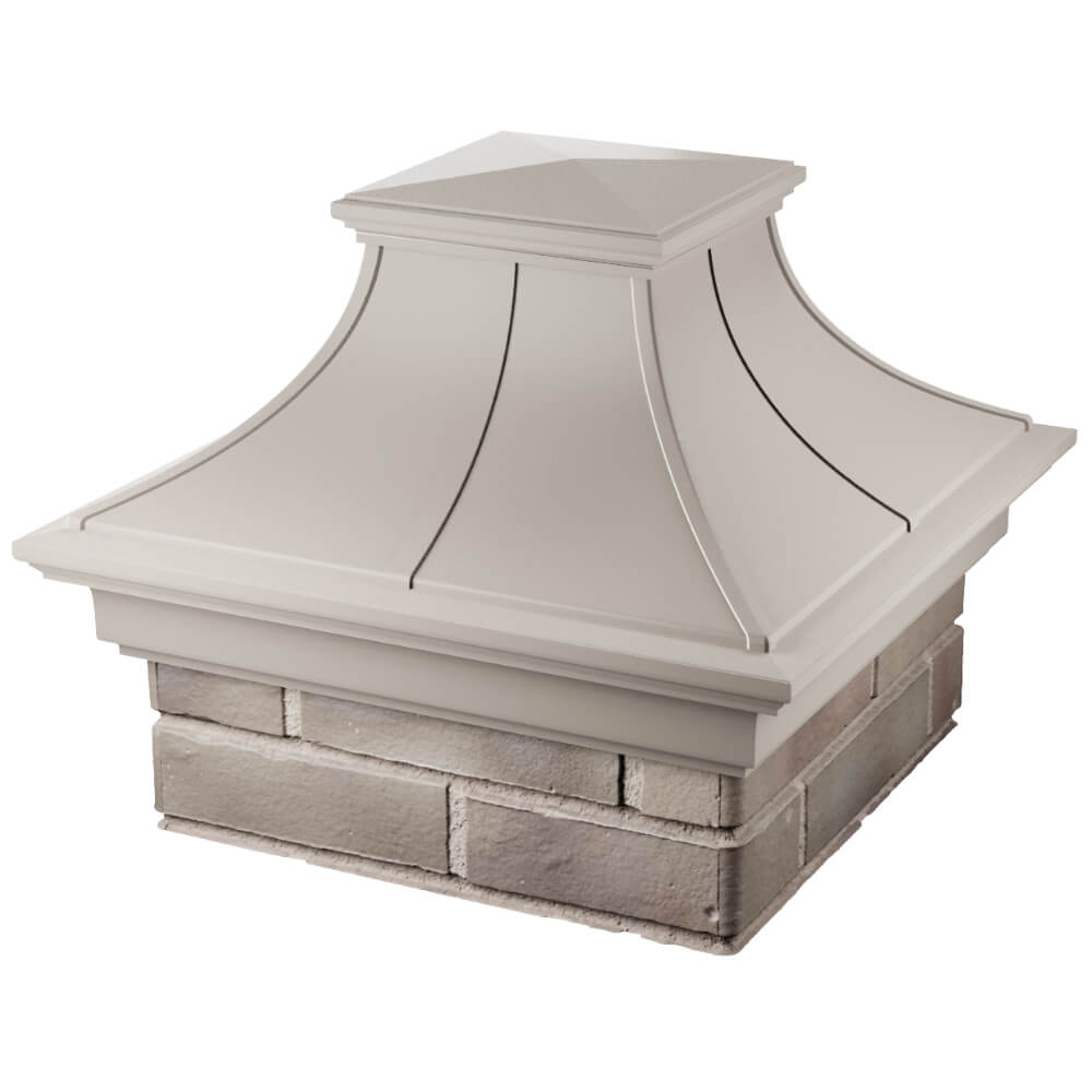 Колпак Zking Монблан Премиум Бежевый на столб 1.5х1.5 кирпича (385х385мм) в Якутске фото