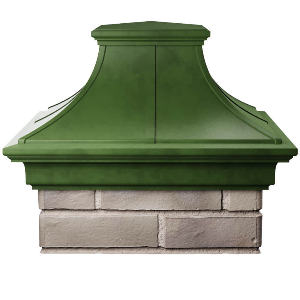 Колпак Zking Монблан Премиум Зеленый на столб 1.5х1.5 кирпича (385х385мм) Якутск фото